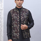 Embossed Silk Blend Nehru Jacket