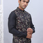 Embossed Silk Blend Nehru Jacket