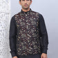 Embossed Silk Blend Nehru Jacket
