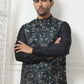 Embossed Silk Blend Nehru Jacket