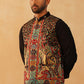 Printed Velvet Nehru Jacket
