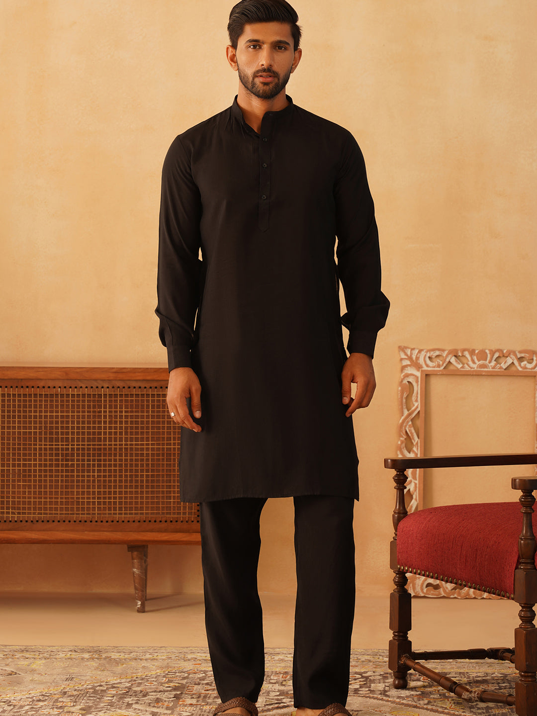 Printed Velvet Nehru Jacket