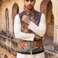 Printed Velvet Nehru Jacket