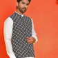 Embroidered Viscose Rayon Nehru Jacket ( JOWC 4110 Black )