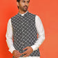 Embroidered Viscose Rayon Nehru Jacket ( JOWC 4110 Black )