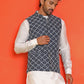Embroidered Viscose Rayon Nehru Jacket ( JOWC 4110 Peacock )