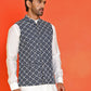 Embroidered Viscose Rayon Nehru Jacket ( JOWC 4110 Peacock )