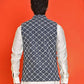 Embroidered Viscose Rayon Nehru Jacket ( JOWC 4110 Peacock )