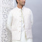 Embossed Silk Blend Nehru Jacket