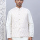 Embossed Silk Blend Nehru Jacket