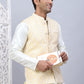 Embossed Silk Blend Nehru Jacket