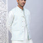 Embossed Silk Blend Nehru Jacket
