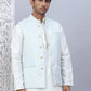 Embossed Silk Blend Nehru Jacket