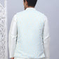 Embossed Silk Blend Nehru Jacket