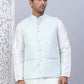 Embossed Silk Blend Nehru Jacket