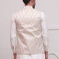 Woven Design Nehru Jacket For Men ( JOWC 4114White )