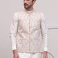 Woven Design Nehru Jacket For Men ( JOWC 4114White )