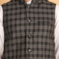 Black Checked Nehru Jacket ( JOWC 4115Charcoal )