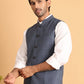 Checked Nehru Jacket for Men ( JOWC 4116Blue )