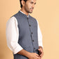 Checked Nehru Jacket for Men ( JOWC 4116Blue )