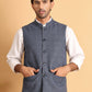 Checked Nehru Jacket for Men ( JOWC 4116Blue )