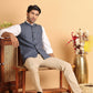 Checked Nehru Jacket for Men ( JOWC 4116Blue )