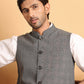 Checked Nehru Jacket for Men ( JOWC 4116Grey )
