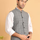 Checked Nehru Jacket for Men ( JOWC 4116Grey )