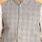 Checked Nehru Jacket for Men ( JOWC 4116Light-Grey )