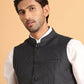 Navy Striped Woven Nehru Jacket for Men ( JOWC 4117Navy )