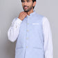 Woven Design Nehru Jacket For Men ( JOWC 4120Blue )