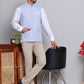 Woven Design Nehru Jacket For Men ( JOWC 4120Blue )