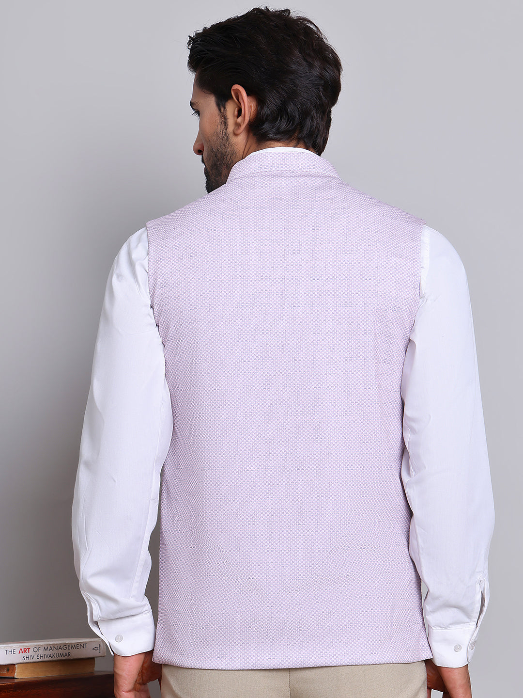 Woven Design Nehru Jacket For Men ( JOWC 4120Purple )