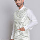 Embroidered Nehru Jacket For Men ( JOWC 4121Green )