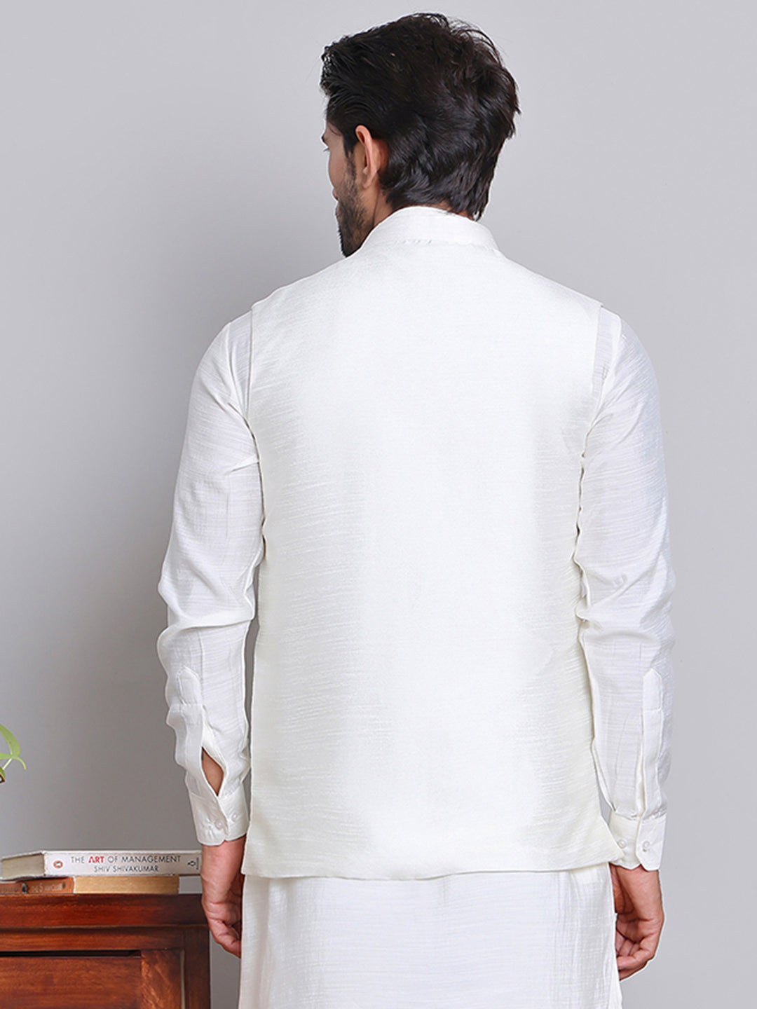 Embroidered Nehru Jacket For Men ( JOWC 4121Green )