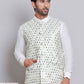 Embroidered Nehru Jacket For Men ( JOWC 4121Green )