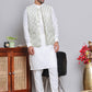Embroidered Nehru Jacket For Men ( JOWC 4121Green )