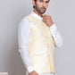 Embroidered Nehru Jacket For Men ( JOWC 4121Yellow )