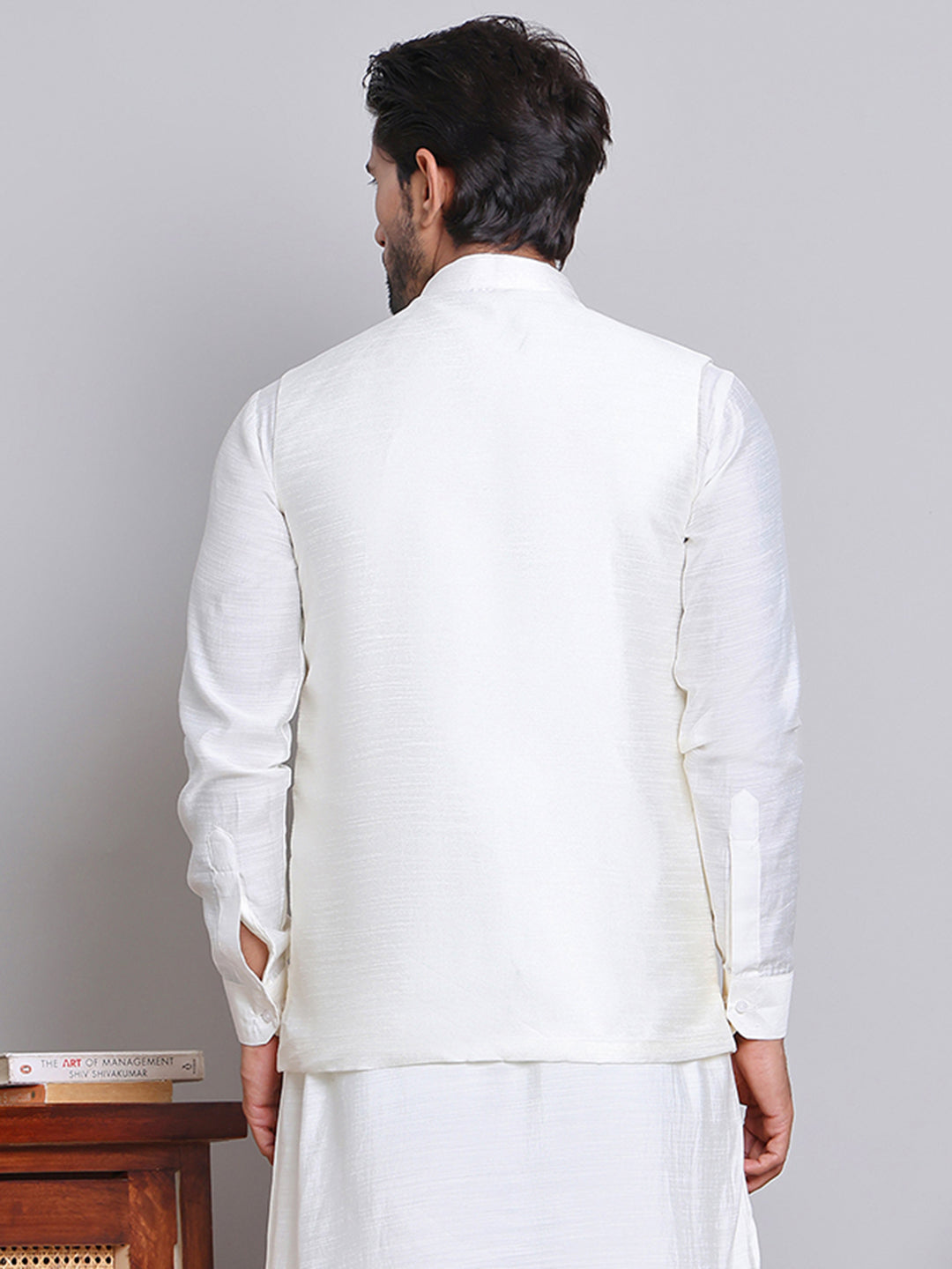 Embroidered Nehru Jacket For Men ( JOWC 4121Yellow )