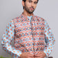 Digital Printed Nehru Jacket For Men ( JOWC 4122Blue )