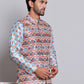 Digital Printed Nehru Jacket For Men ( JOWC 4122Blue )
