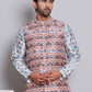 Digital Printed Nehru Jacket For Men ( JOWC 4122Blue )