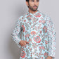 Digital Printed Nehru Jacket For Men ( JOWC 4122Firozi )