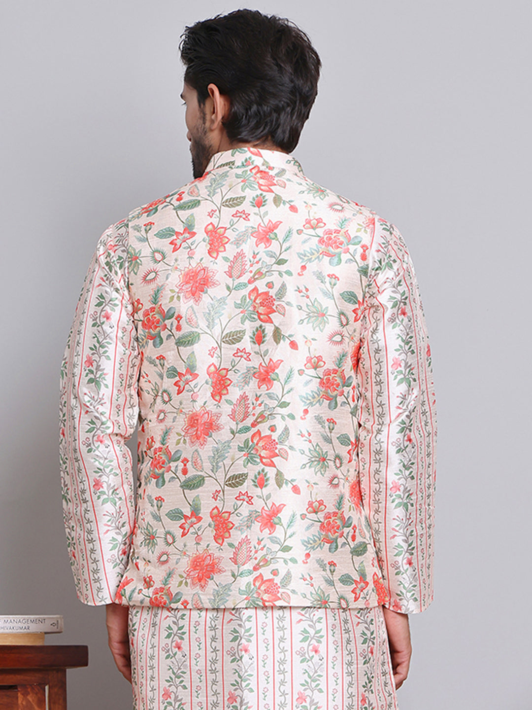 Digital Printed Nehru Jacket For Men ( JOWC 4122Golden )