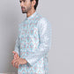 Digital Printed Nehru Jacket For Men ( JOWC 4122Sky )