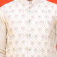 White Embroidered Silk Blend Nehru Jacket for Men ( JOWC 4124 White )