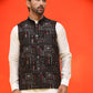 Black Embroidered Velvet Nehru Jacket for Men ( JOWC 4125 Black )