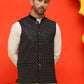 Black Embroidered Velvet Nehru Jacket for Men ( JOWC 4126 Black )