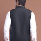 Black Soild Nehru Jacket for Men ( JOWC 4128 Black )