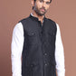 Black Soild Nehru Jacket for Men ( JOWC 4128 Black )